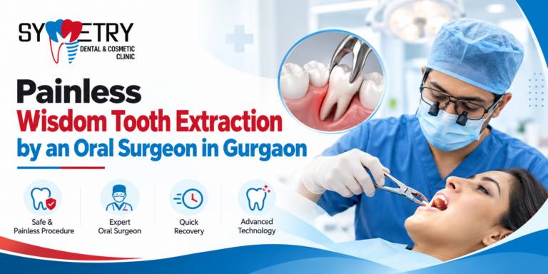 Painless wisdom tooth extraction by an oral surgeon in Gurgaon at Symmetry Dental & Cosmetic Clinic.